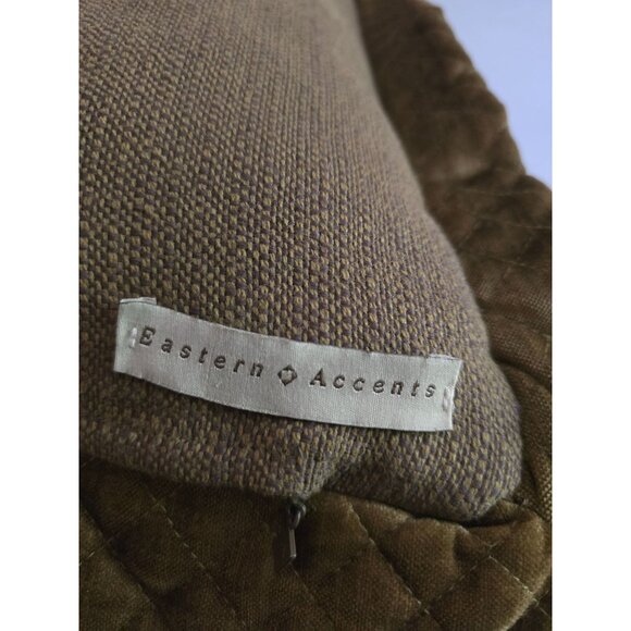 Eastern Accents Red/Gold Decorative Pillow 25 inch Square Quilted Velvet Border - Picture 3 of 4